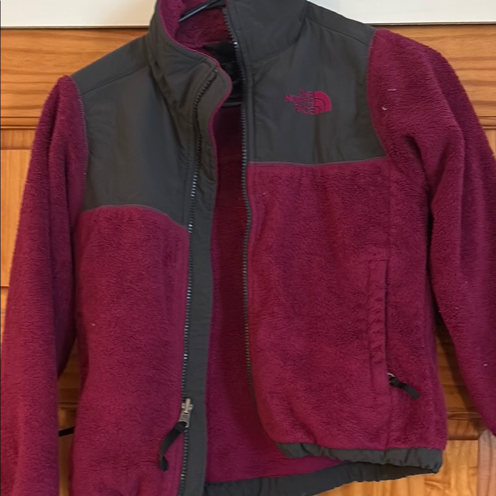 The North Face Red and Gray Fleece Jacket